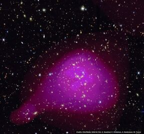 Image of a galaxy group, selected as the ESA Image of the Month for April, appears from 6.6 billion years ago, at a distance of 7.3 billion light-years, and represents the core of the large group sample discovered in this project.