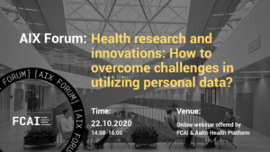 AIX Forum: Health research and innovations – How to overcome challenges in utilizing personal data?